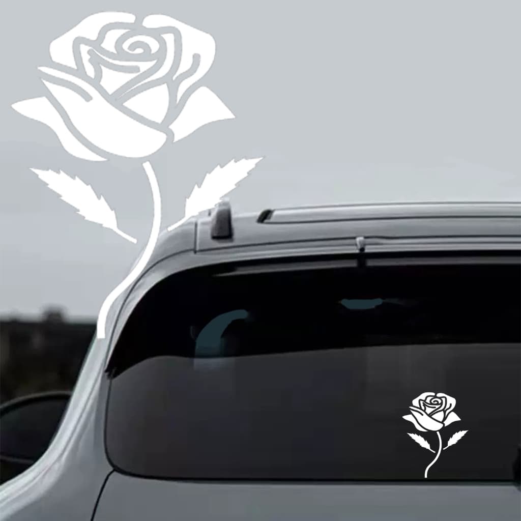 Lindo Adesivo Reflexivo De Carro Com Padrão De Planta Rosa