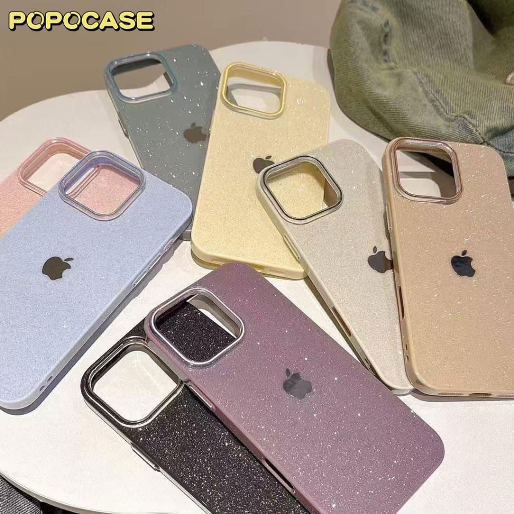 Capa Capinha Silicone Anti-impacto Para IPhone 14 15 16 13 11 12 17 Normal Pro Max Fino Brilho Caso De Telefone