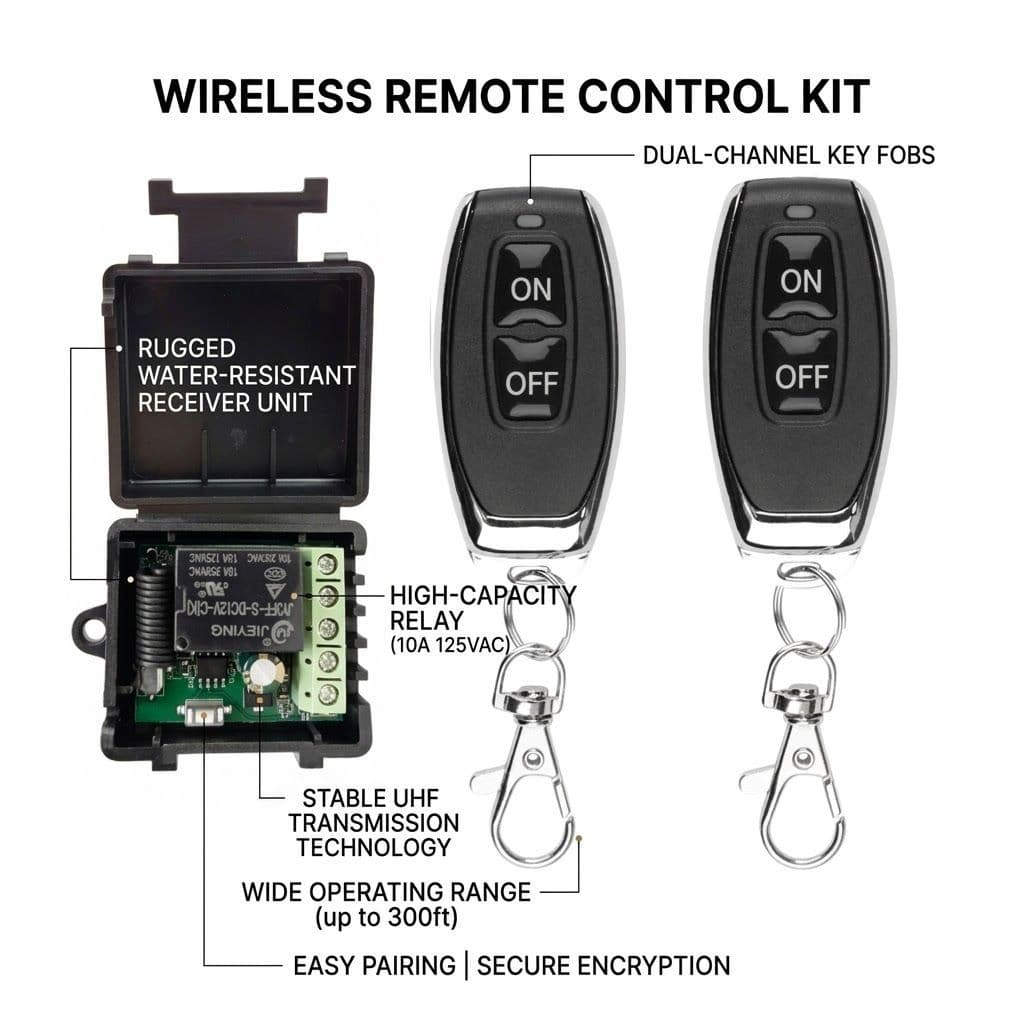 Interruptor De Controle Remoto Sem Fio RF-12V , Receptor De Relé 1CH E Transmissor 2CH Spring 2026 Edition