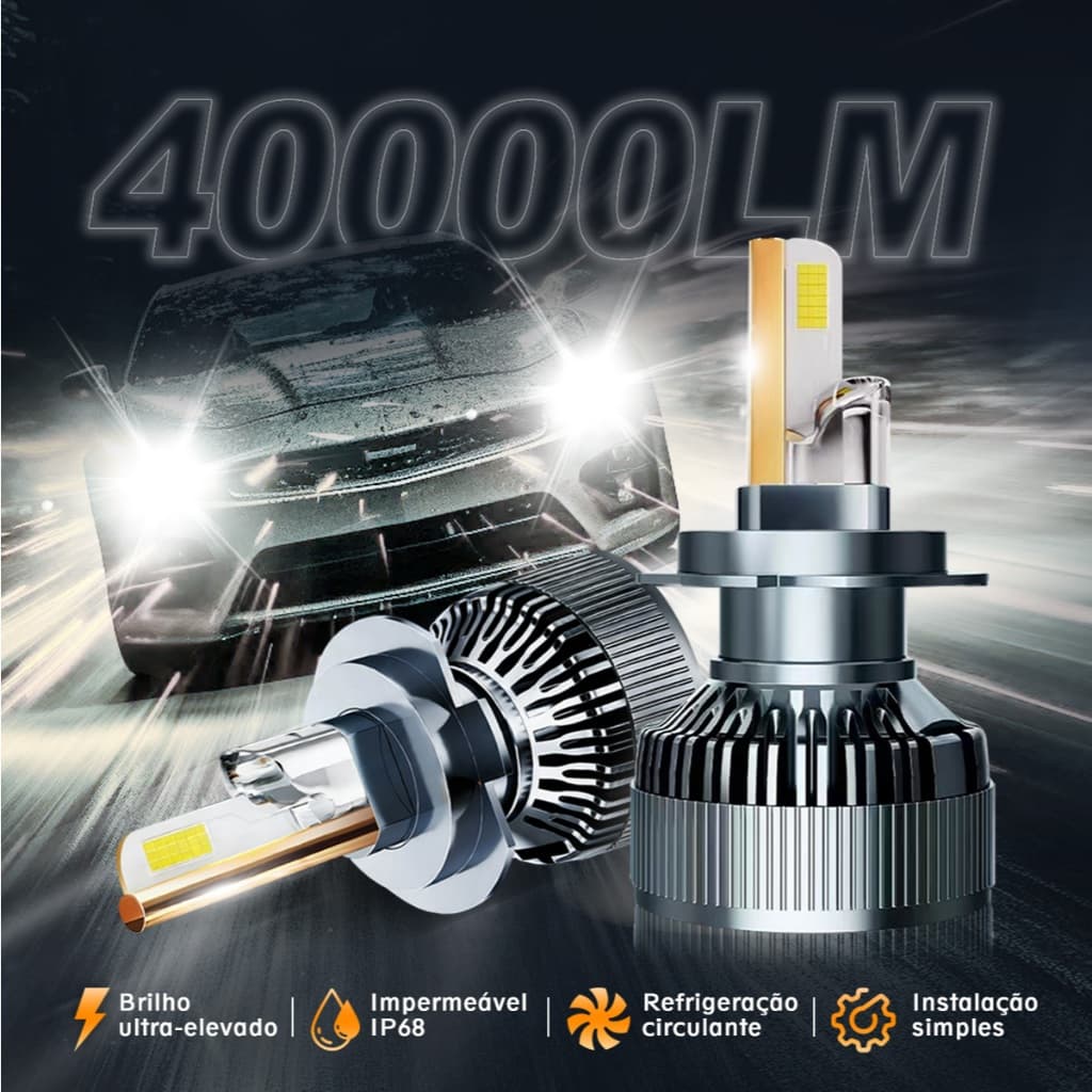 Lâmpada LED para Farol M70 300W 40000LM 6000K Super Branca Kit Par H1/H3/H4/H7/H11/9005/9006 Frete Grátis