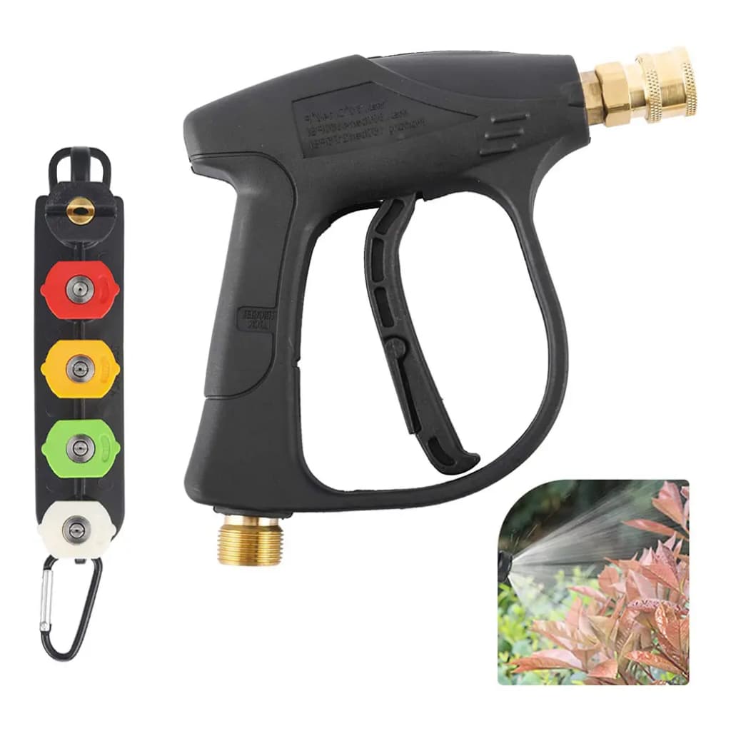Kit Gatilho Pistola Curta Lavadora Alta Pressão Com 5 Bicos