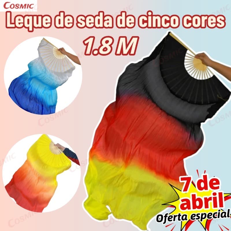 Kit4/2/1 Fan Véu Leque Dança Do Ventre Cigana Poliéster 1.8M Persiana de bambu e leque de seda Material confortável