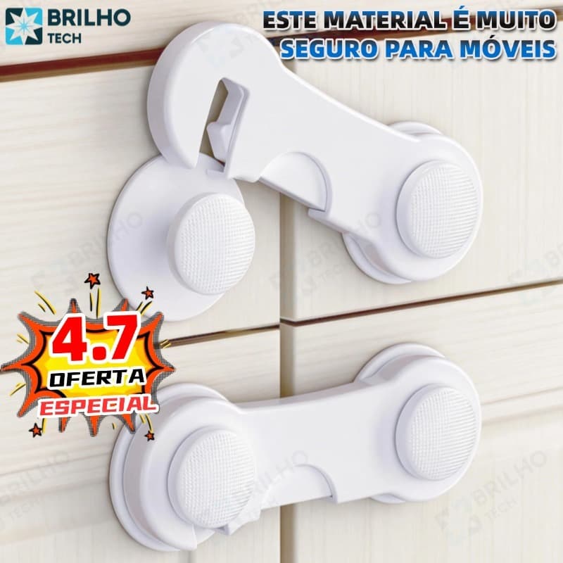 Kit 10 Travas Para Gaveta Porta Armário Segurança Bebê - Opção de cores