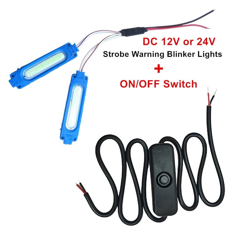 Luzes LED Pisca-De Aviso Estroboscópico Com Interruptor ON/OFF DC12V/24V Para Motocicleta , Carro Elétrico , Caminhão-Vá