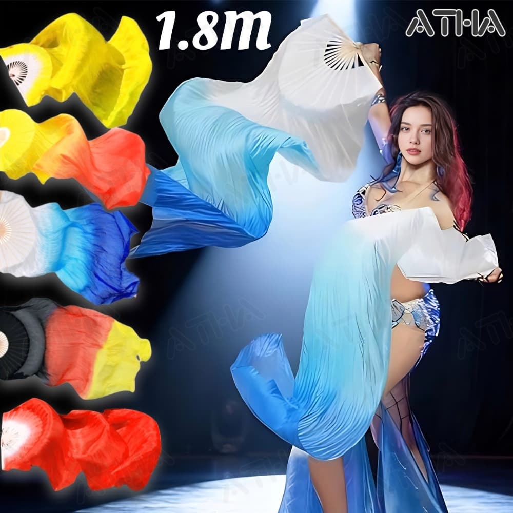 Ventiladores De Dança Do Ventre Véu De Bambu Ventilador De Seda DIY 1.8M Apenas 2PCS