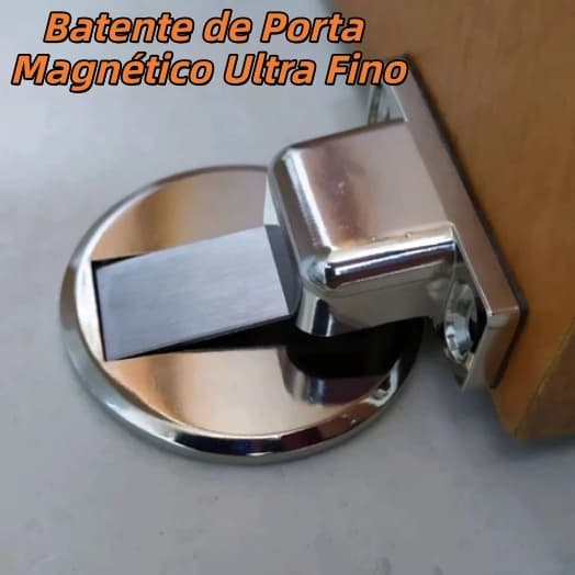 Kit 4/2/1 Prendedor Porta Magnético Slim Adesivo 3m Aço Inox Cromado Batente Trava Porta Segurador Imã Forte