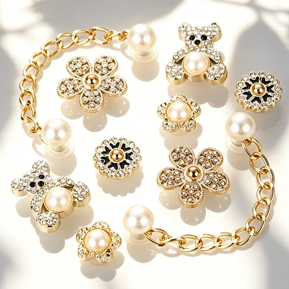 Urso Luxuoso Encantos de Sapato Jewelry botões decorativos & acessórios de Sandálias removíveis Pendente Presentes