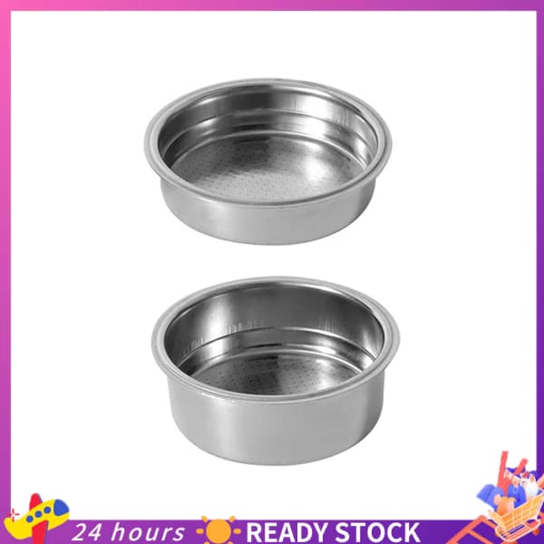 2PCS 51mm Máquinas De Café Em Aço Inoxidável Cesta Pó Com Filtro Pressurizado Porta-Sem Fundo
