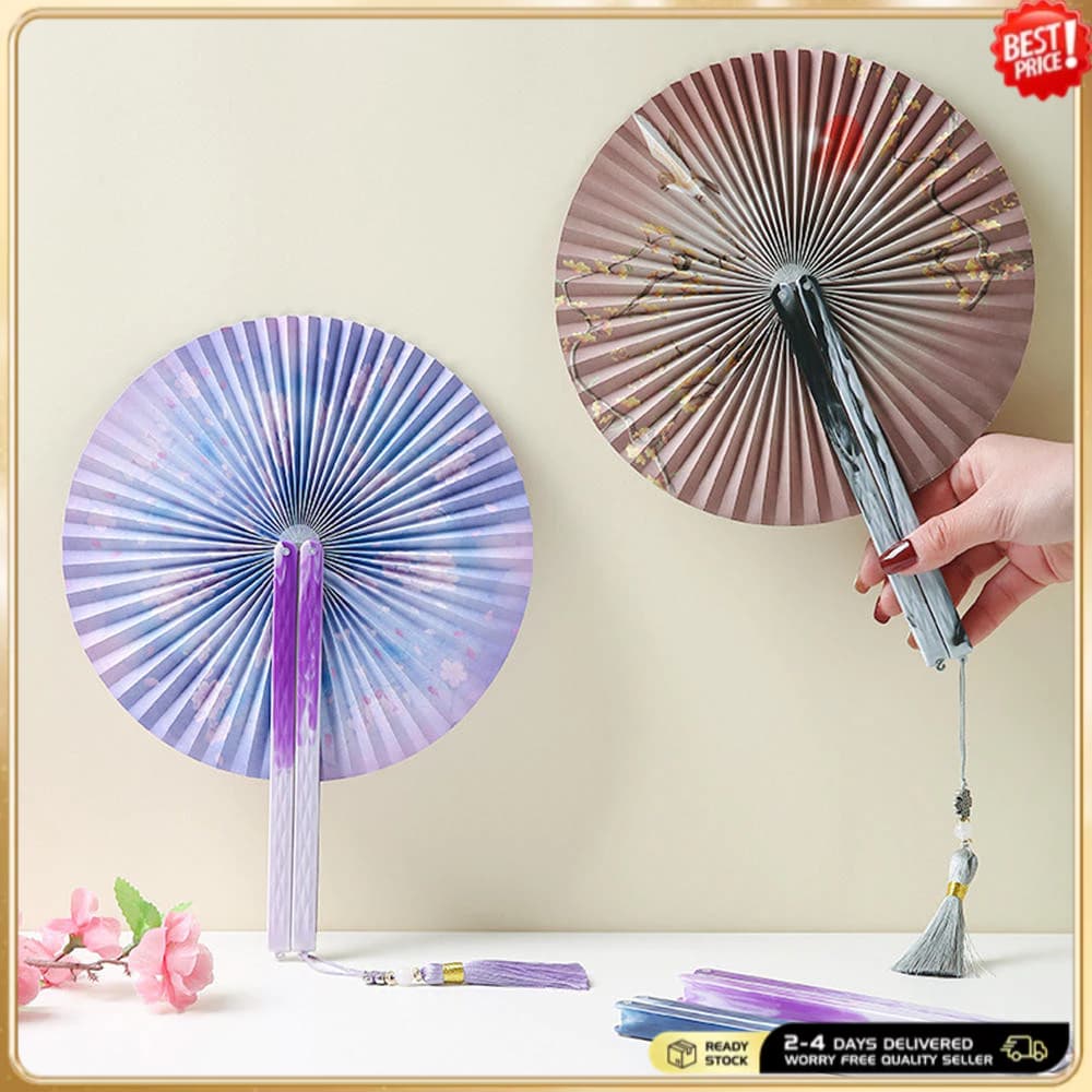 Leque De Festa Exclusivo , Chinês Leve , Clássico Colorido Para Decoração , Performance De Dança