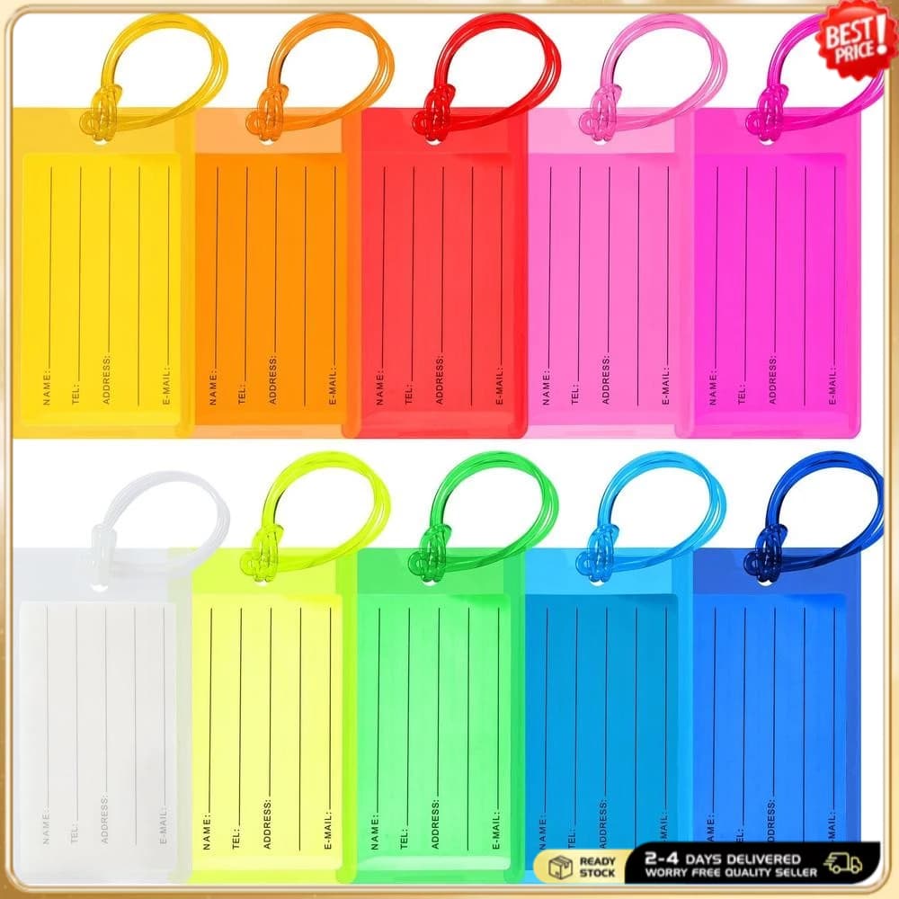 Etiquetas De Bagagem Mziart Para Malas , Etiqueta De Viagem Em PVC Bolsa De Cruzeiro Identificadores Coloridas De Identi