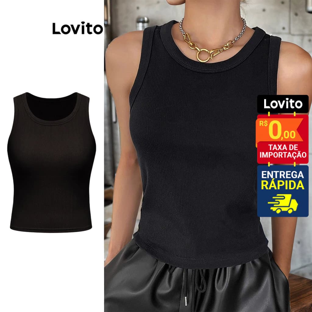 Lovito Regata Casual De Verão Para Mulheres L77ED011