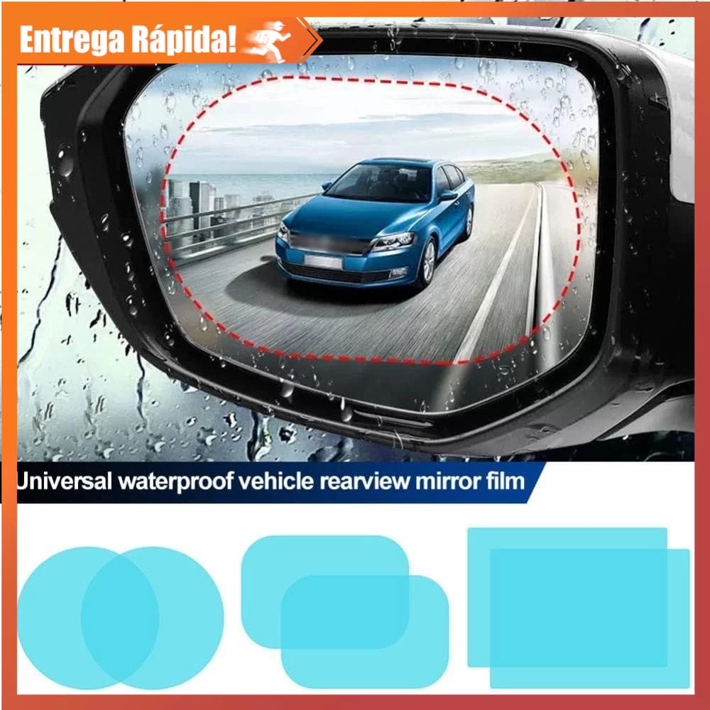 2 Peças Filme Anti-Embaçamento para Espelho Lateral do Carro à Prova d'Água