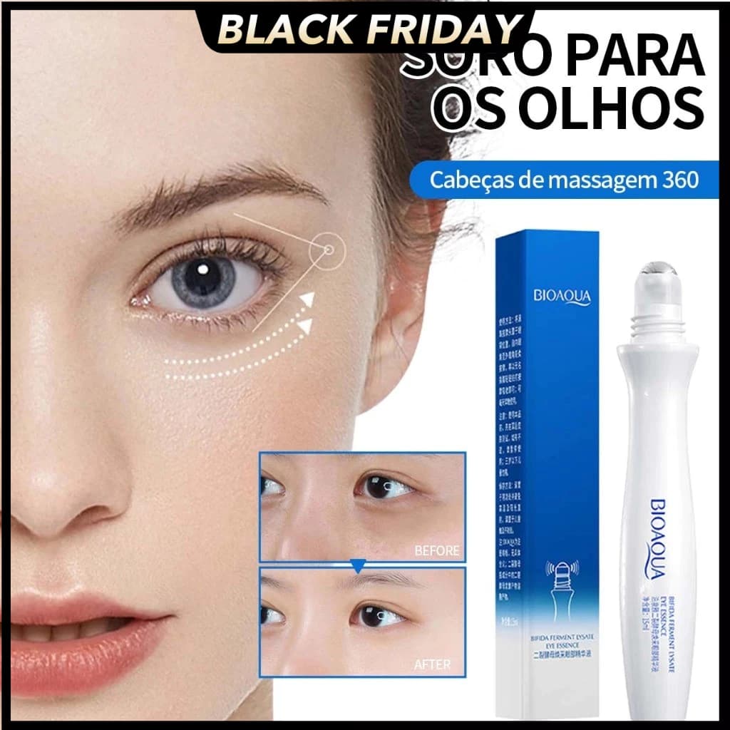 Óleo Para Os Olhos Com Ácido Hialurônico Bioaoua-Massageador Roll-on Redução De Rugas , Anti-Fadiga E Clareador De Olhei