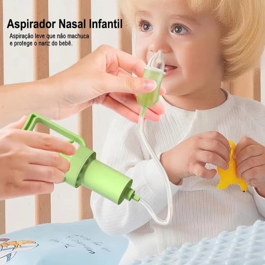 Aspirador Nasal Desmontável para Bebê Fácil de Limpar, Suave e Higiênico sem Ferir a Mucosa Nasal Cuidados Nasais