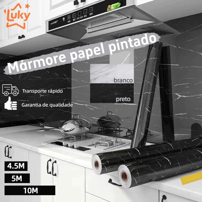 Adesivos de cozinha Resistente a Agua/Óleo/Fogo/Alta Temperatura - Usável em fogão/armário/porta Inovação com Filme