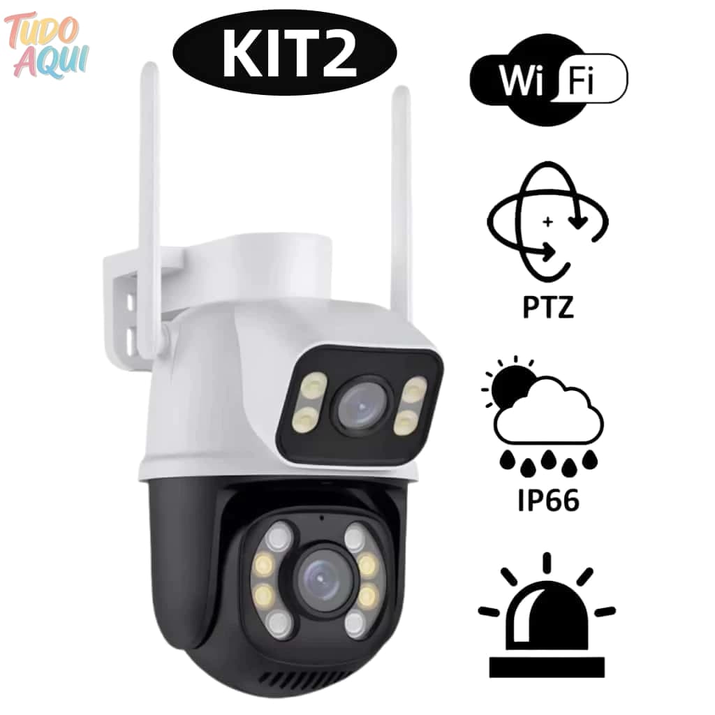 Câmera De Segurança A28B Dupla Compatível Com Alexa Wi-Fi Smart IP66 App ICSEE Envio Imediato