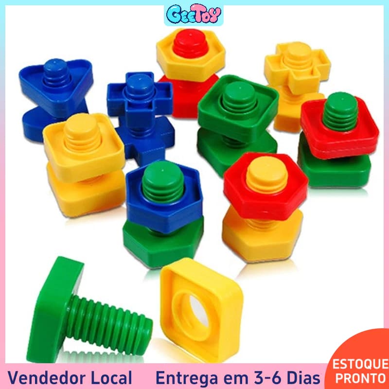 10 Conjuntos/20 Peças Blocos De Construção Inserção De Plástico Brinquedos Em Forma De Porca Educativos Montessori Para