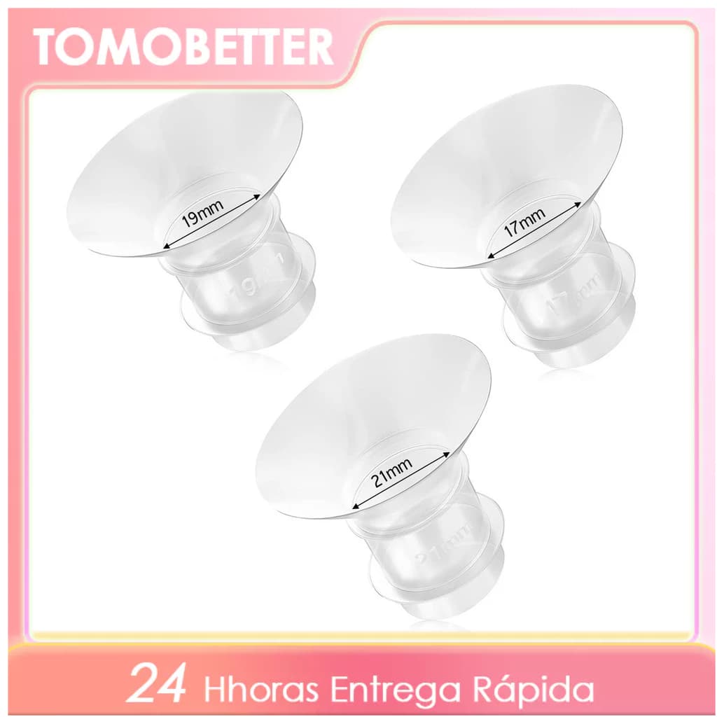 3pcs Flange Da Bomba De Leite Materno Insere O Conversor De Peito Substituição Prática Silicone Macio para Conforto
