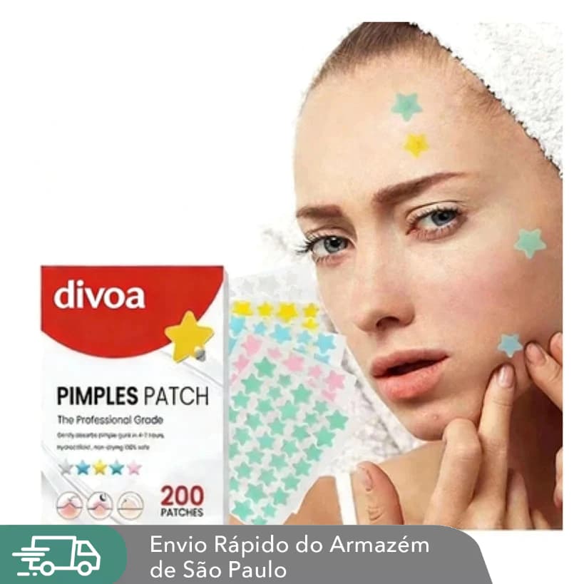 Adesivo para Espinha Hidrocoloide 200 unidades - Com Efeito Secativo, Absorve Pus, Tamanho Invisível