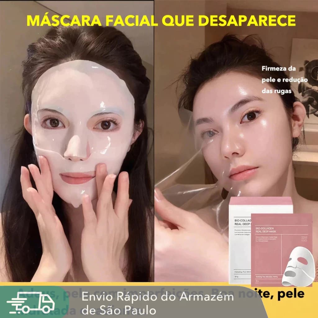 2/4/6/8pcs Máscara Hidratante Tipo Divisão De Colágeno Clarificante Translúcido E Definida Profundamente