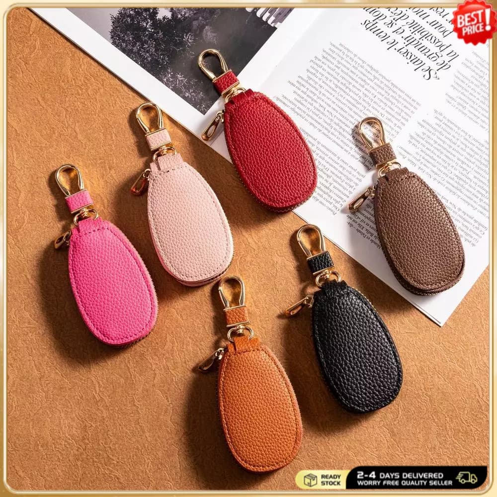 Bolsa De Chave Compacta De 6 Cores Pu Multifuncional Armazenamento De Chaveiro 14.2 * 5.6 Cm Para Escritório