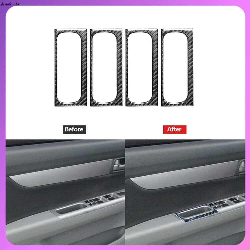 4 Unidades De Fibra De Carbono Maçaneta Da Porta Interna Capa Guarnição Para Suzuki Grand Vitara 2006-2013 [knwh-br]