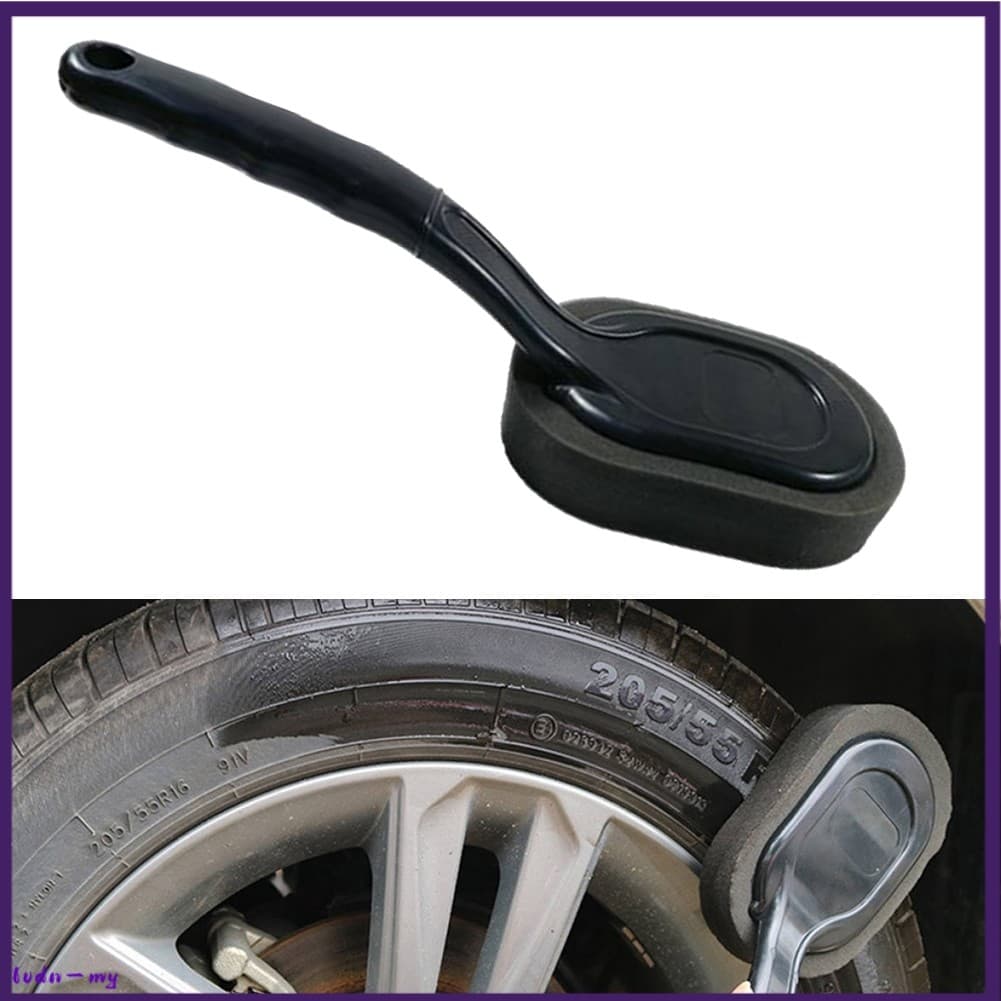 ️ 1 Peça De Esponja De Polimento De Cera De Roda De Pneu De Carro , Escova De Limpeza De Lavagem , Cabo Longo [Meu]