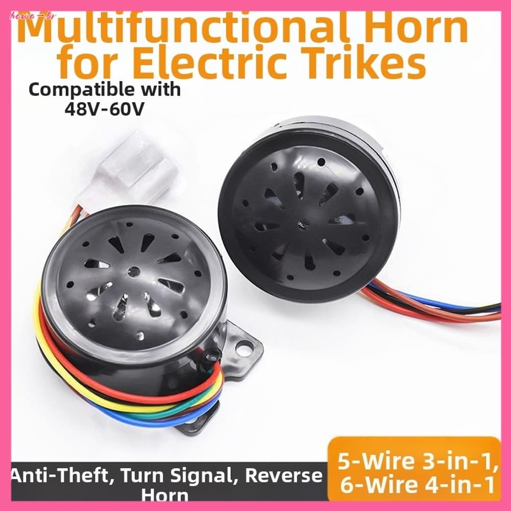 ❤️ 48V 60V Triciclo Elétrico Buzzer Sinal De Volta Reversa Para Chifre 5 Fios 6 [hawa-br]