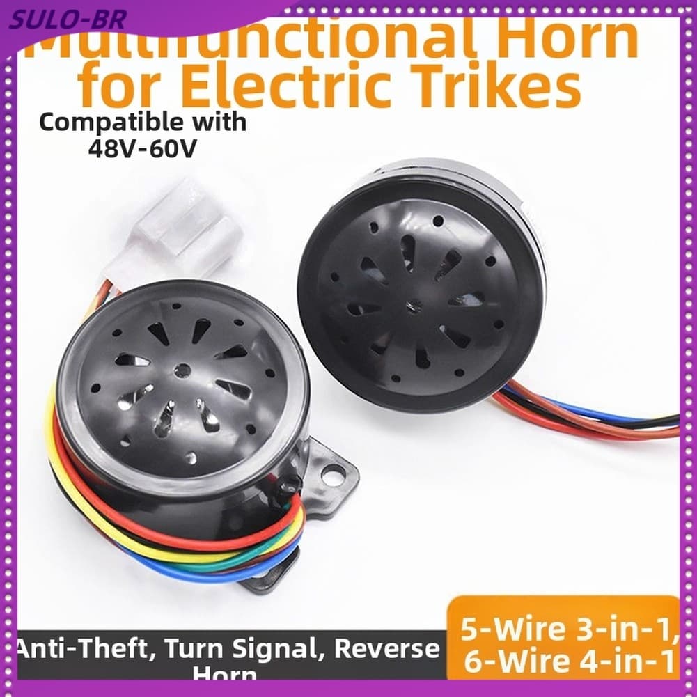 ⭐ Novidades 48V 60V Triciclo Elétrico Buzzer Sinal De Volta Reversa Para Chifre 5 Fios 6 [sulo-br]