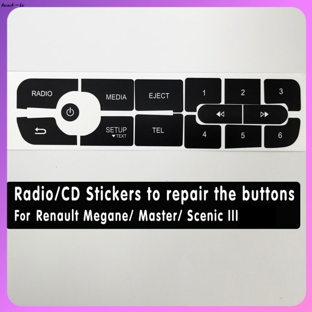 ⚡ Venda Quente Para Megane Master III CD Rádio Áudio Botão Reparação Decalques Adesivos [knwh-br]