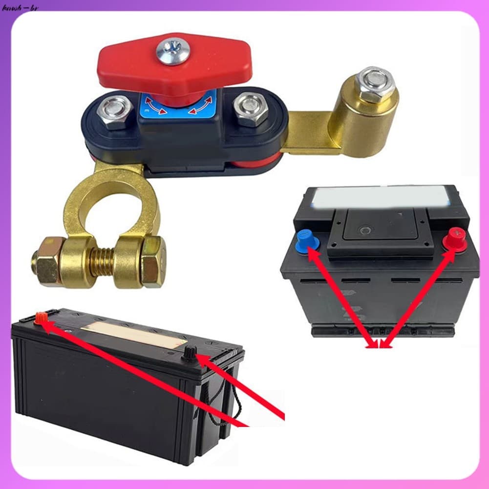 ⚡ Venda Quente Interruptor De Corte De Bateria 12/24V , Isolador De Desconexão , Rotação De Cabeça Dupla [knwh-br]