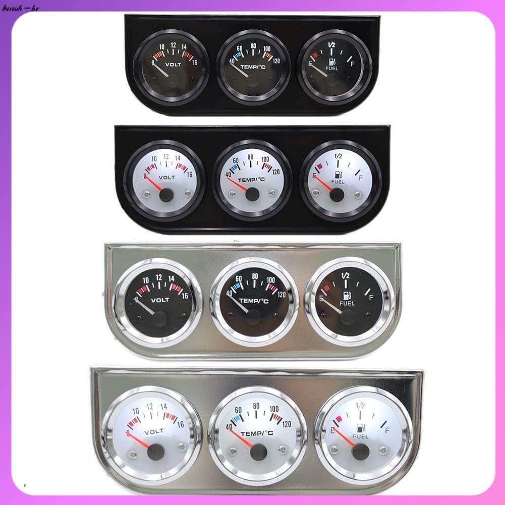 [xinping] 52MM 3 Em 1 Kit De Conjunto De Medidor Triplo Para Carro Automático De Óleo , Voltagem Temperatura Da Água [kn