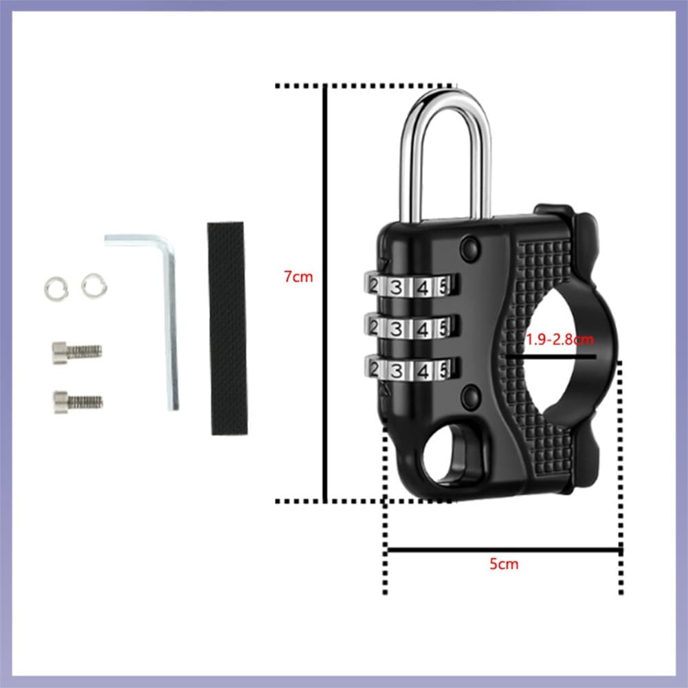 [HOT] Bloqueio De Motocicleta Com Senha De 3 Dígitos Acessórios De Capacete De Scooter Antirroubo