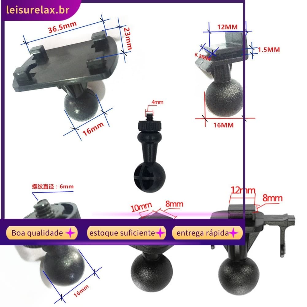 Ventosa De Carro Para Suporte De Câmera De Painel Gravador De Vídeo De Veículo Com Adaptador De 6 Tipos
