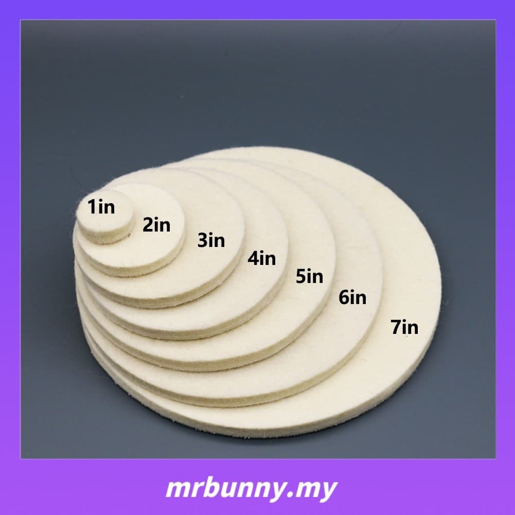 Mrbunny2pcs Polegada Roda De Almofada De Polimento De Feltro De Lã Para Vidro De Carro Em Aço Inoxidável