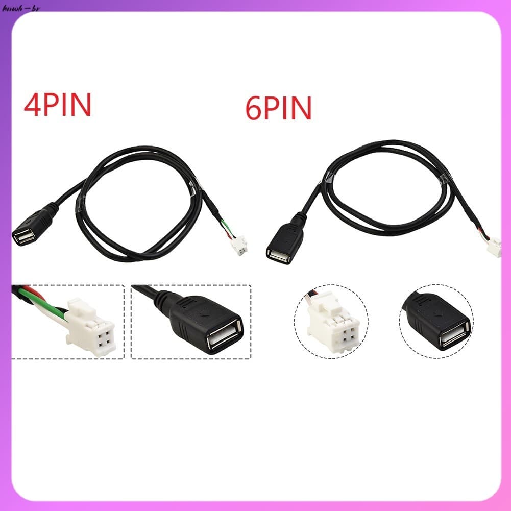 ⭐ oww-br Adaptador De Cabo De Extensão USB Com Conector De 4 Pinos E 6 Para Um Estéreo De Rádio De Carro