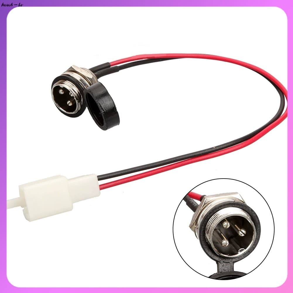 ⭐ oww-br Porta Do Carregador De 3 Pinos Para Scooter Elétrica E-Bike