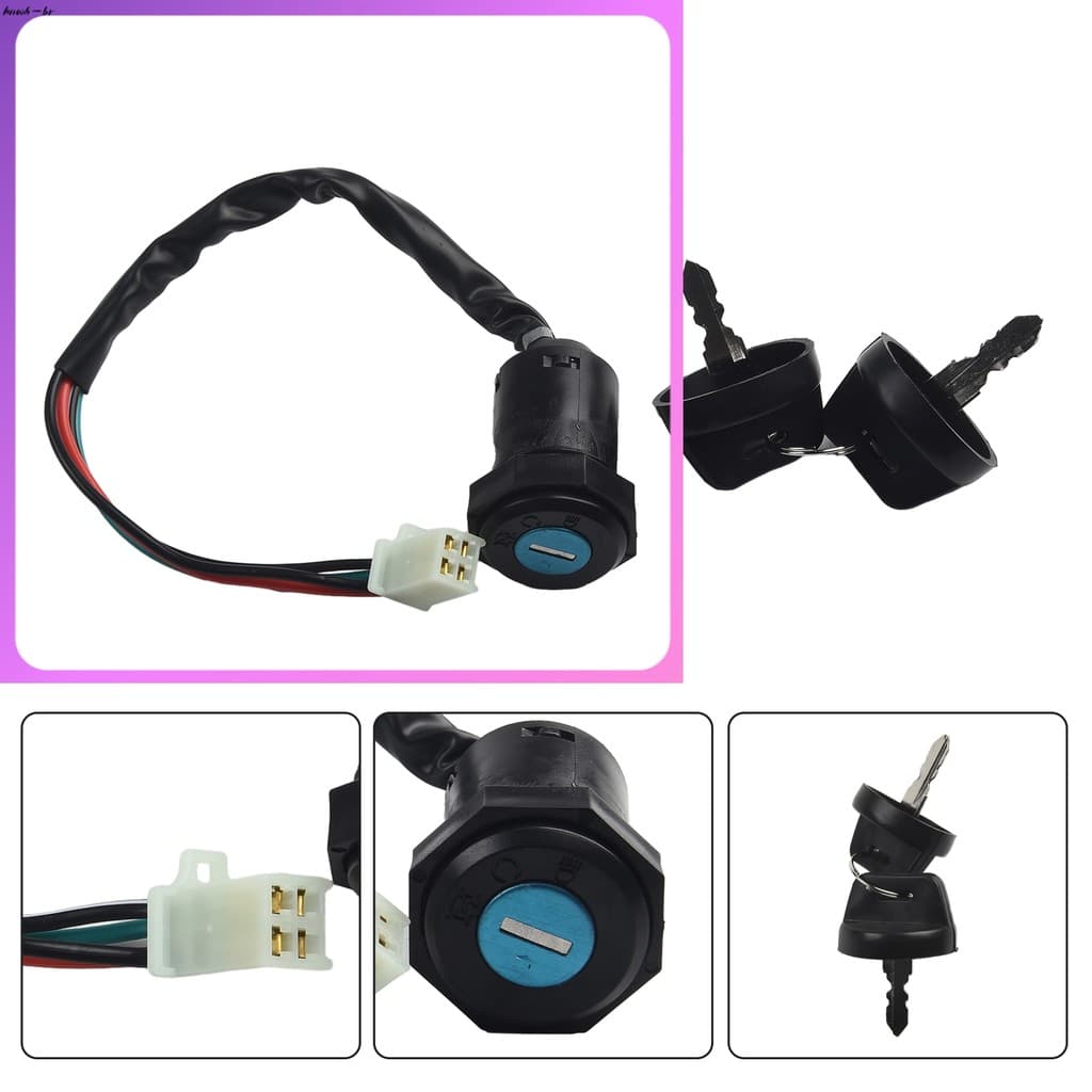 ⭐ oww-br Conjunto De Chave De Interruptor De Ignição De 4 Pinos Para 50cc 70cc 90cc 110cc 125cc 250cc ATV Dirt Bike