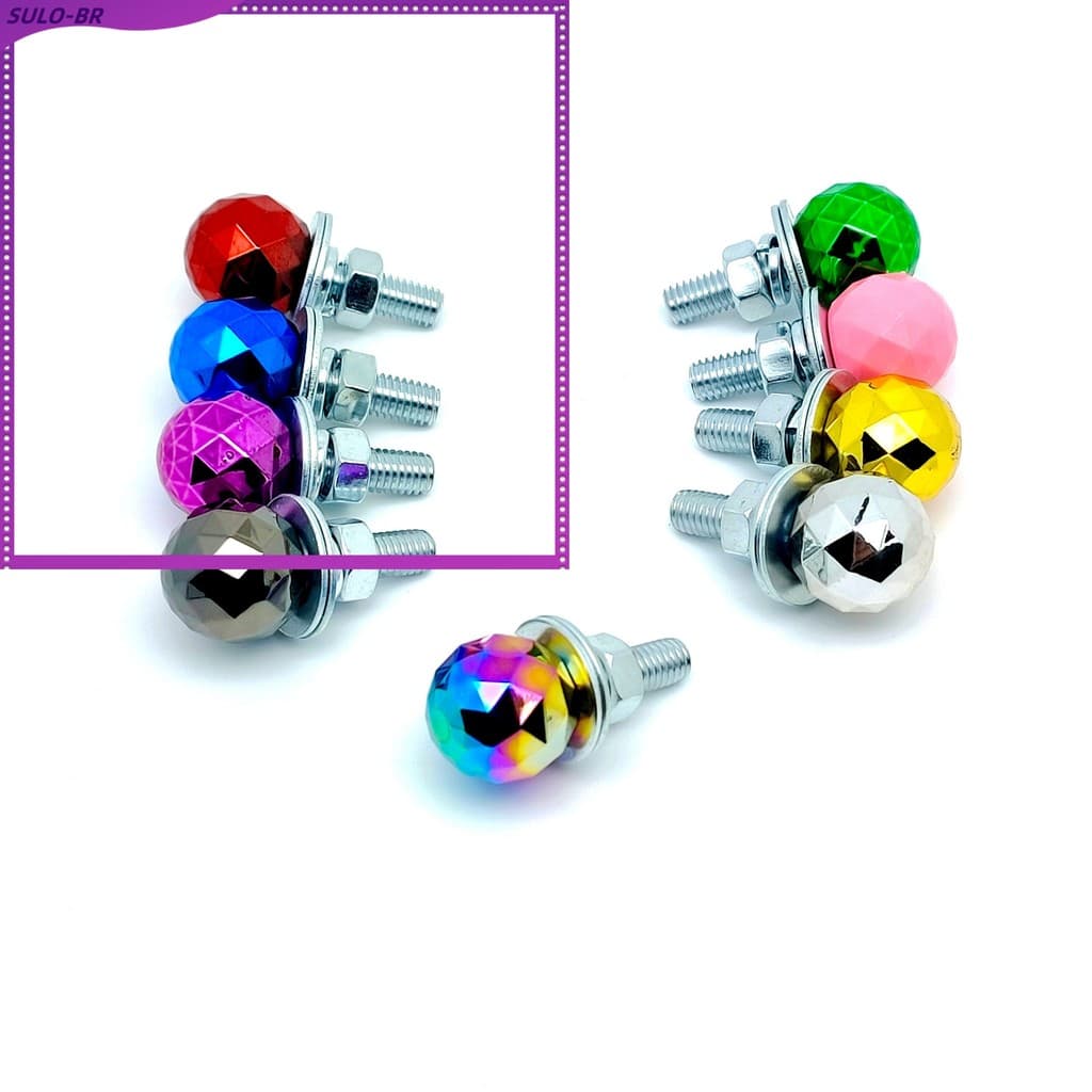 ⚡ Shopping-br Parafusos De Placa De Bola De Diamante Padrão De Rosca M6 Para Carros E Motocicletas