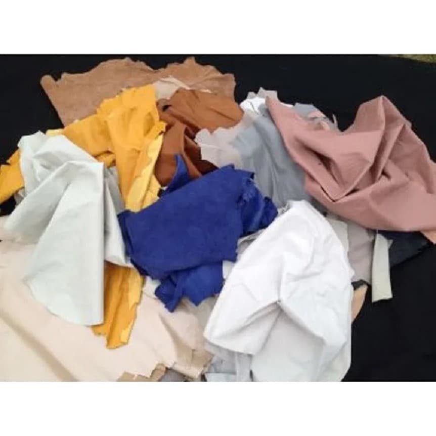 2kg Retalhos Couro Pelica e Camurcina Legítimo em Diversas Cores