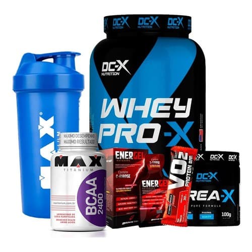 Mega Combo Kit - Whey Pro + Bcaa + Creatina + Copo + Brindes