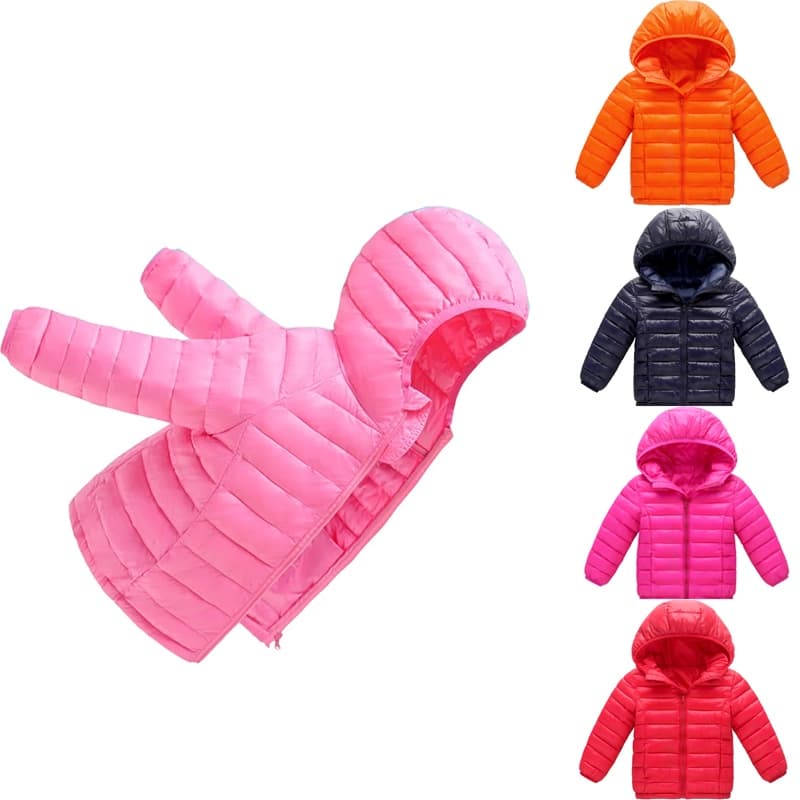 Casacos Quentes Finos Para Meninos E Meninas Com Capuz Crianças De 2-12 Anos