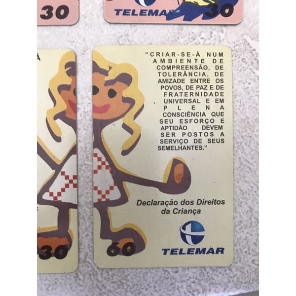 Cartões telefônicos - Declaração dos Direitos das Crianças