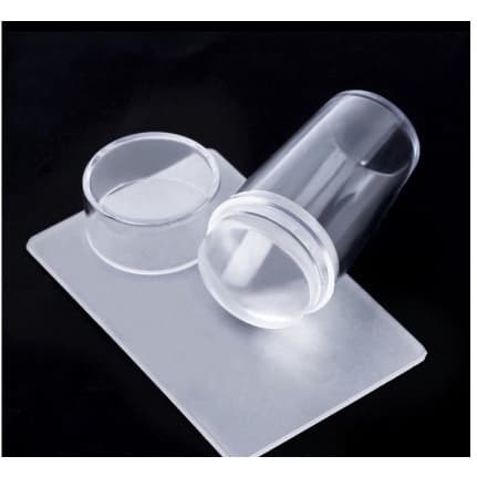Carimbo C/ Placa de Unha Transparente de Silicone