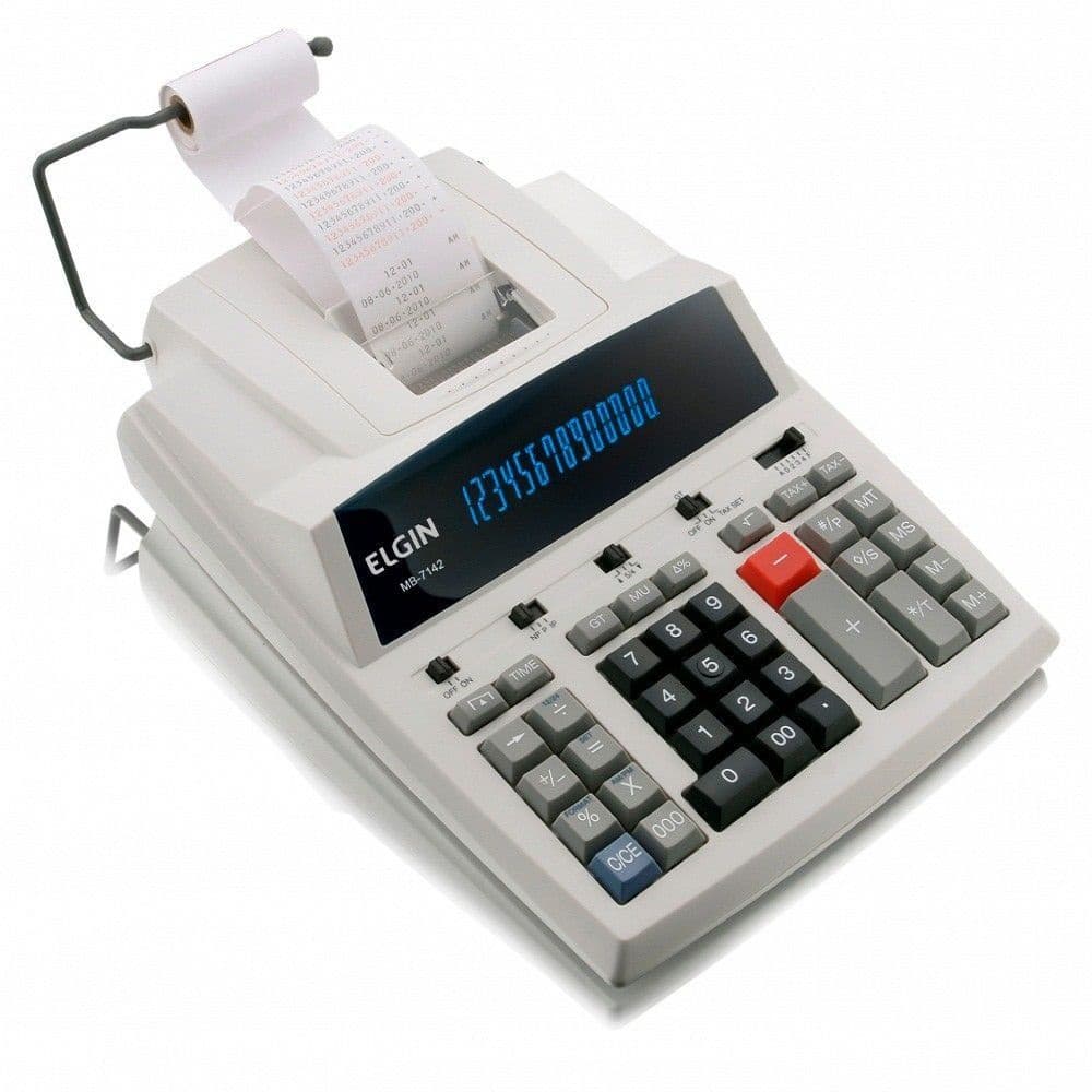 Calculadora Elgin 14 Dígitos Com Bobina MB 7142 Com Visor