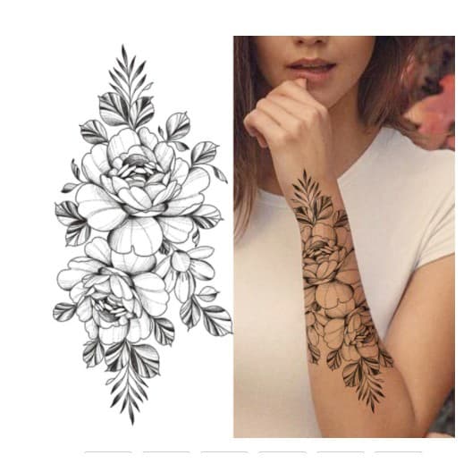 Tatuagem Temporária Linda Flor - Removível - Pronta entrega - 19x9cm - FF-070