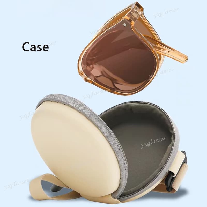 Estojo Redondo Dobrável De Sol Com Zíper Portátil