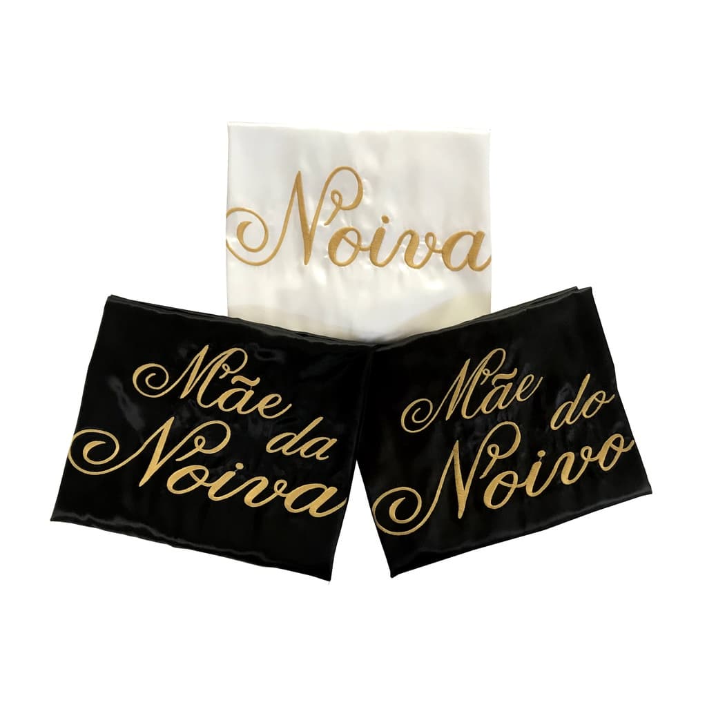 Kit com 3 robes de cetim para Casamento, Noiva, Madrinha, Mãe da noiva, Mãe do noivo, etc.