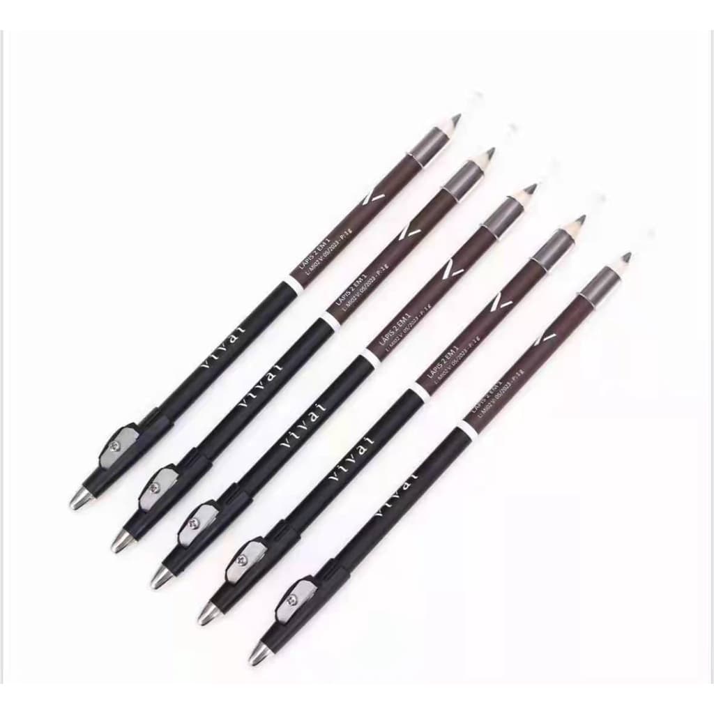 Pacote c/ 12 uni.Lapis de Olho Marrom/preto/Preto e Marrom - VIVAI - Delinear ou para Sobrancelha