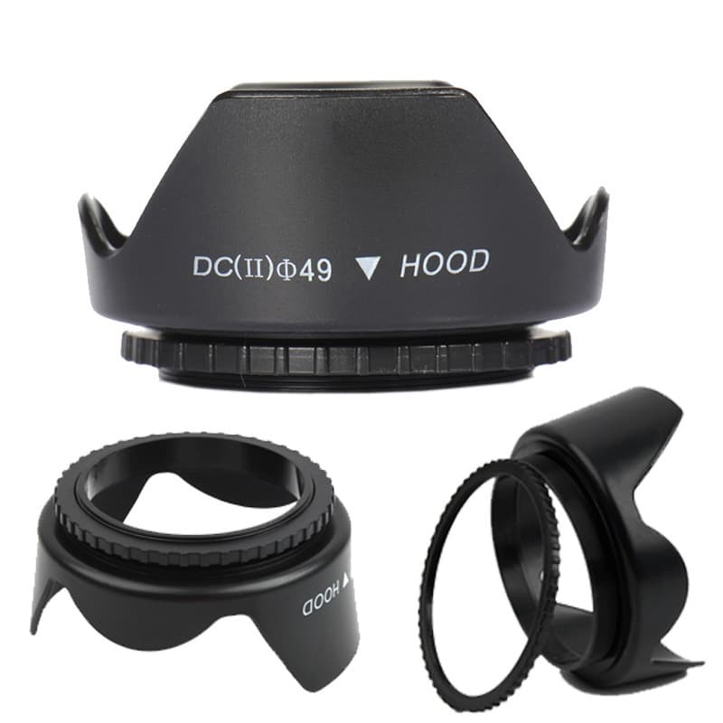 Parasol compatível Lente Canon 50mm STM 1.8 Para Sol Tulipa rosca 49mm